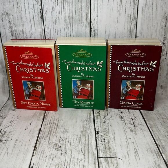 Hallmark Keepsake Ornament Twas the Night Before Christmas set of 3 - Picture 1 of 9